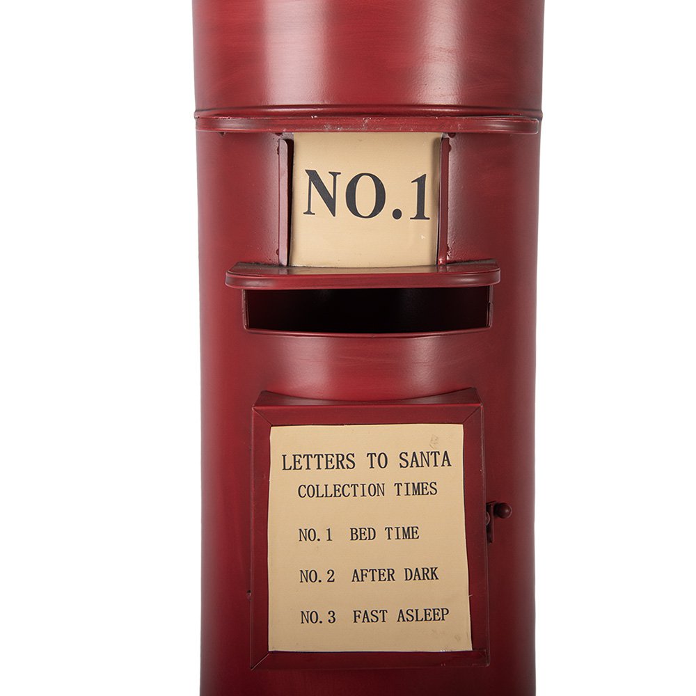 Nagyméretű karácsonyi postaláda dekoráció 86 cm – piros