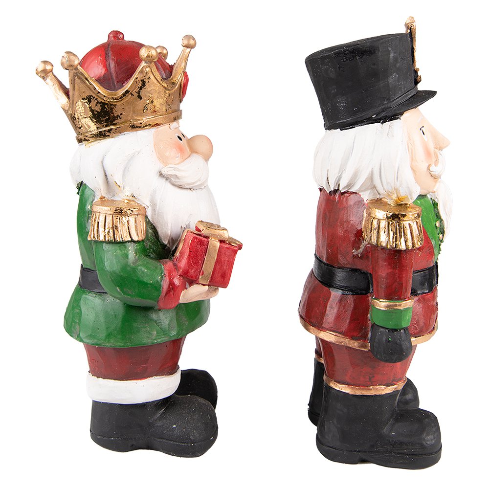 Karácsonyi diótörő figura 21 cm – piros, zöld