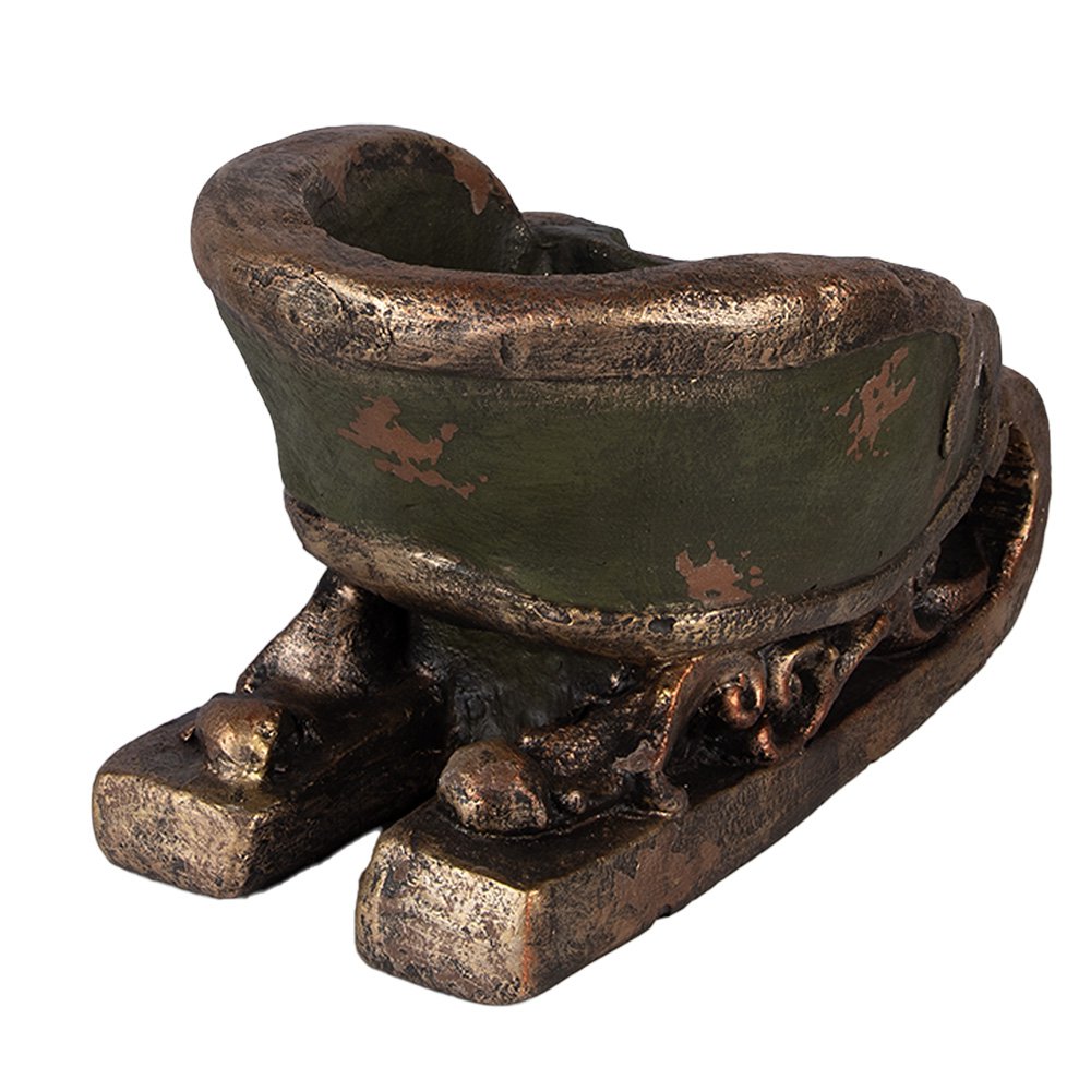 Karácsonyi szán dekoráció 21 cm – zöld