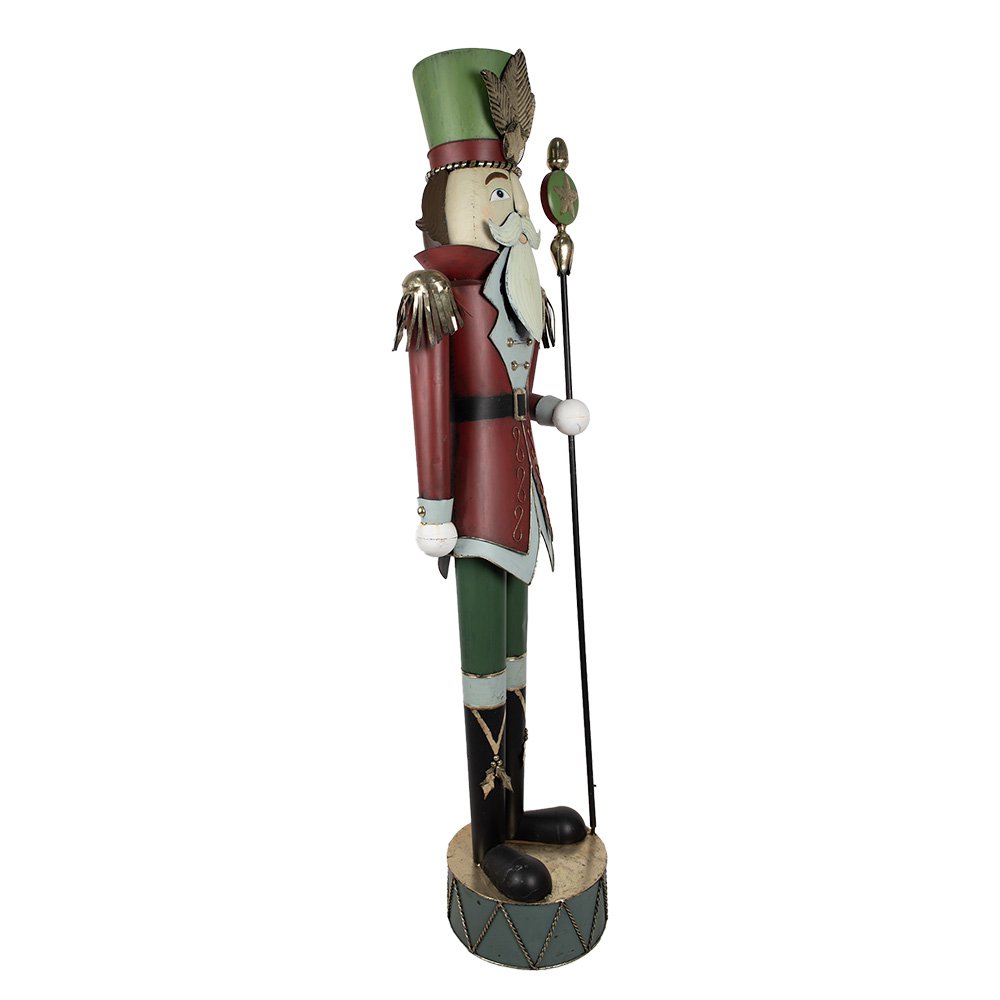 Nagyméretű karácsonyi diótörő figura 202 cm – piros