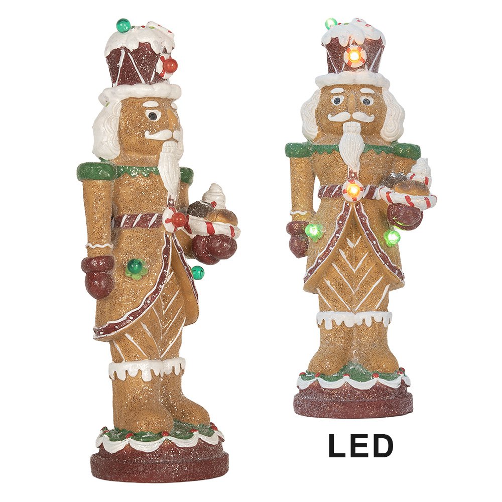 Karácsonyi diótörő figura LED világítással – barna
