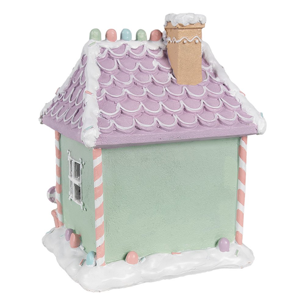 Karácsonyi mézeskalács házikó 21 cm – zöld, rózsaszín