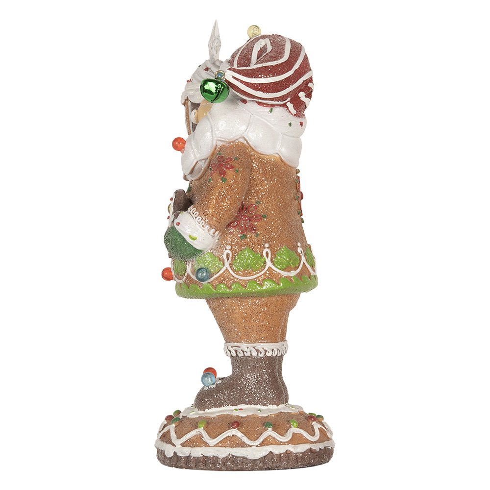 Karácsonyi télapó figura LED világítással 32 cm – barna