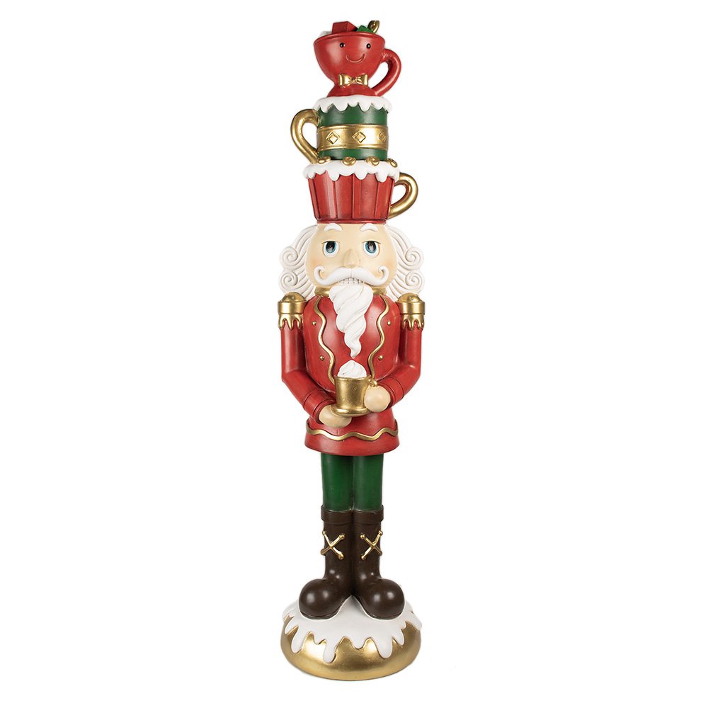 Nagyméretű karácsonyi diótörő figura 120 cm – piros, zöld