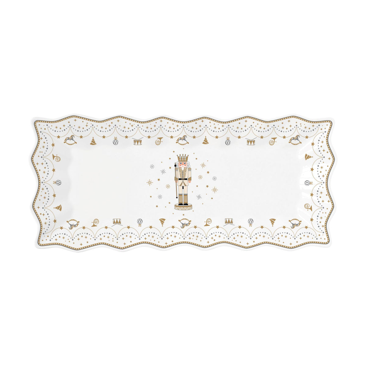 Porcelán diótörős karácsonyi kínáló tálca 40x18 cm Royal Nutcracker