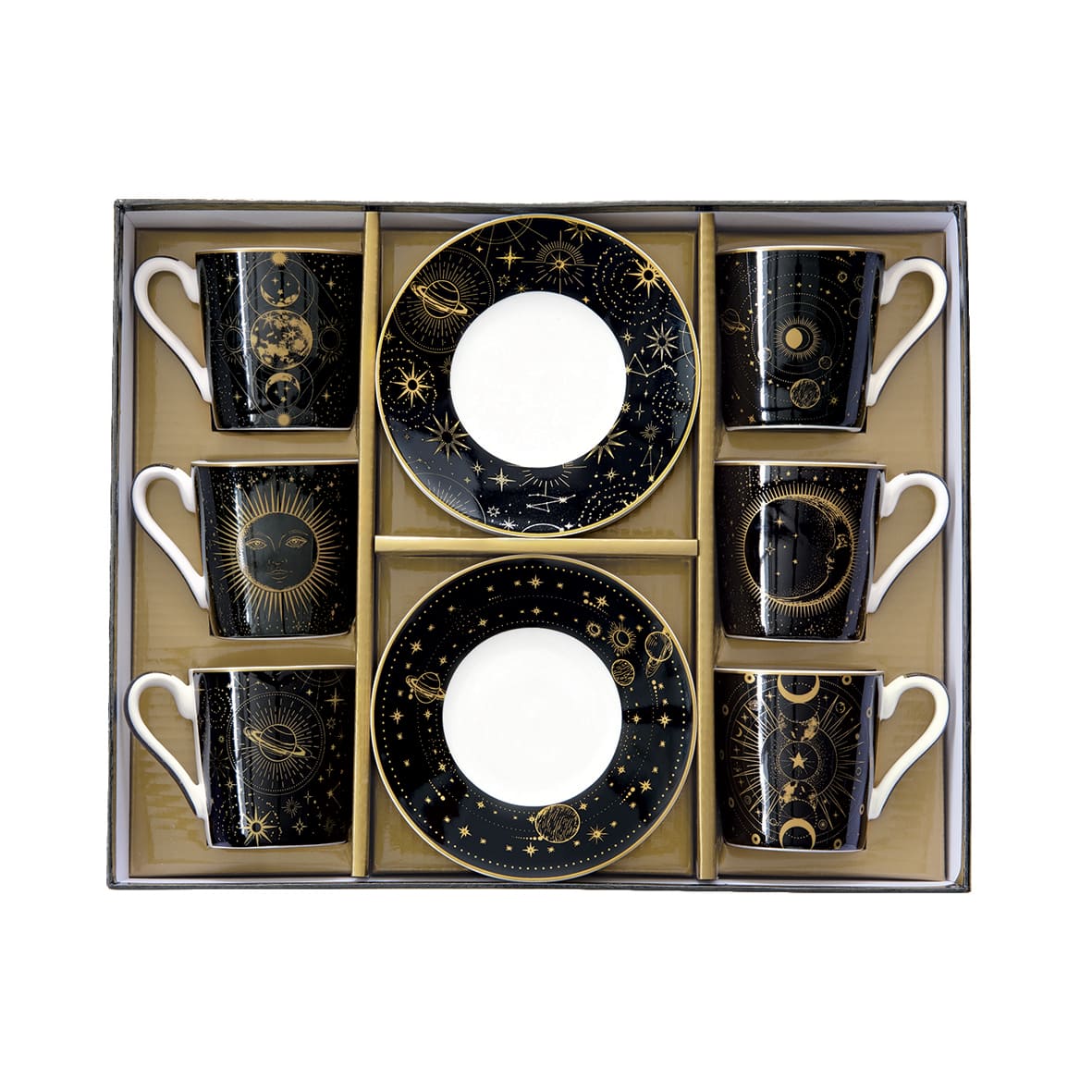 Porcelán eszpresszó kávés csésze 6 személyes szett dobozban Coffee Mania Celestial