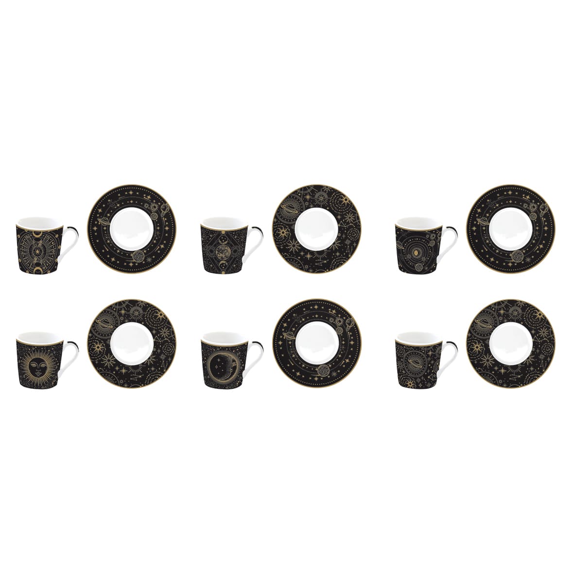 Porcelán eszpresszó kávés csésze 6 személyes szett dobozban Coffee Mania Celestial