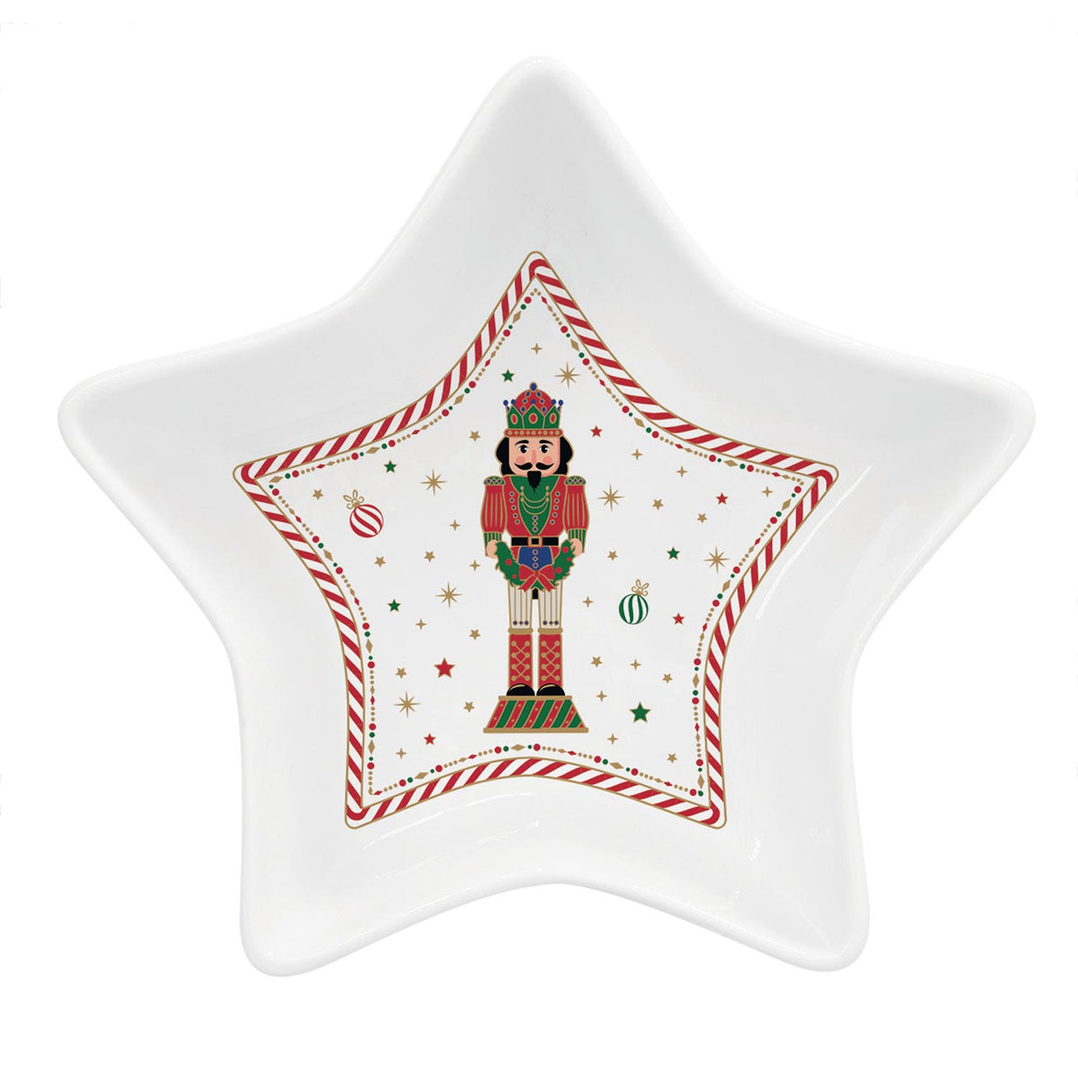 Karácsonyi diótörő porcelán csillag tál Nutracker Twist