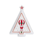 Christmas Wonderland karácsonyi fenyőfa alakú porcelán kínáló tál csillaggal