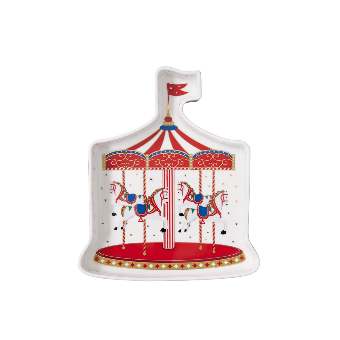 Christmas Wonderland karácsonyi porcelán kínáló tálca 23,50 × 20 CM