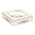 Karácsonyi Üveg dísz tálka szett 2 db-os 16 / 21 cm díszdobozban White Elegance