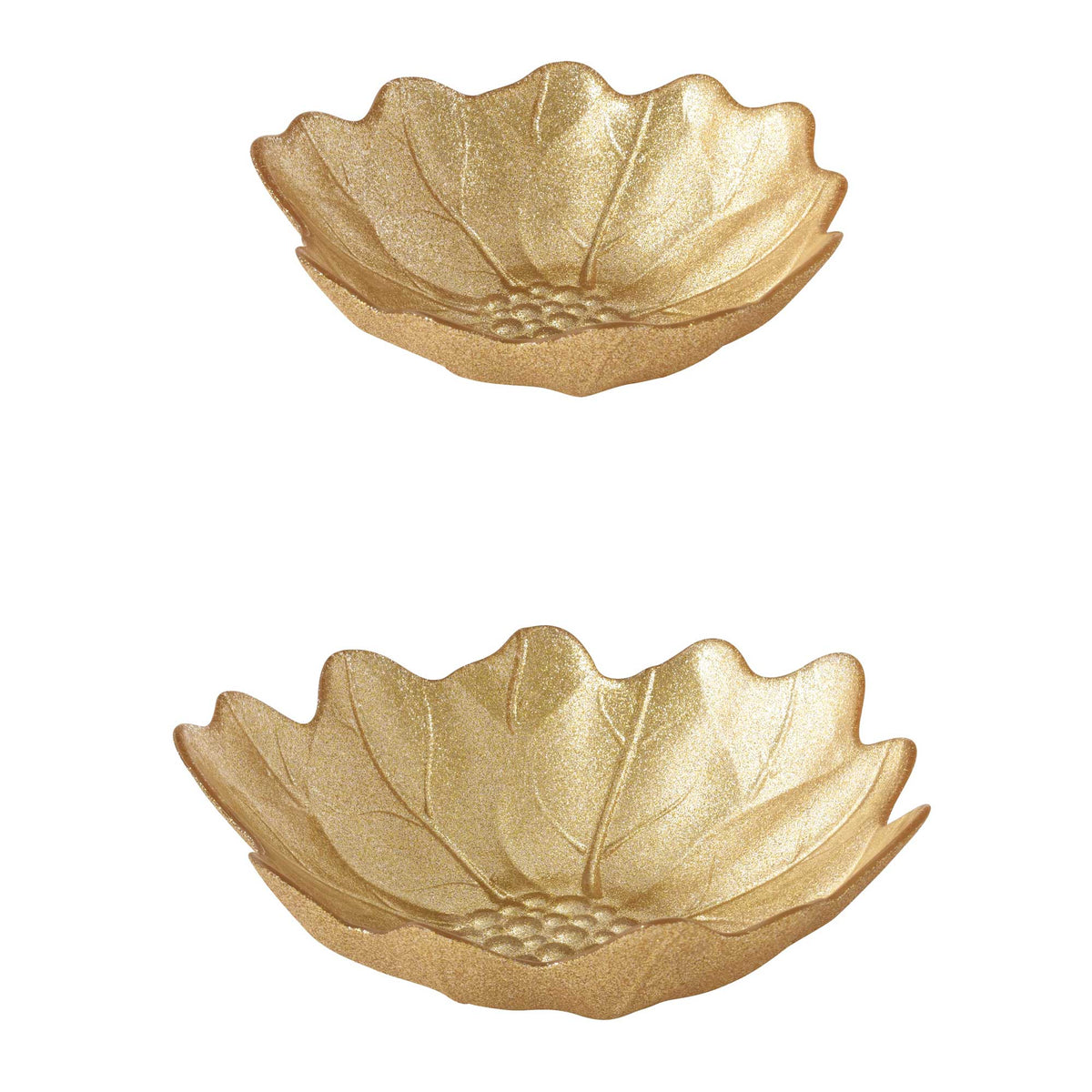 Karácsonyi Üveg dísz tálka szett 2 db-os 16 / 21 cm díszdobozban White Elegance