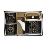 Porcelán teáskanna fém szűrővel pohárral Coffee Mania Celestial