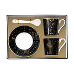 Porcelán eszpresszó kávés csésze kanállal szett dobozban Coffee Mania Celestial