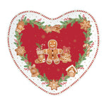 Karácsonyi mézeskalács figurás porcelán szív alakú tálca