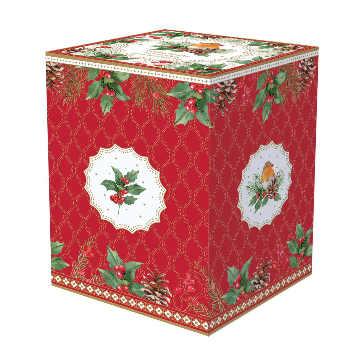 Porcelán karácsonyi konyhai tároló bambusz tetővel Christmas Berries