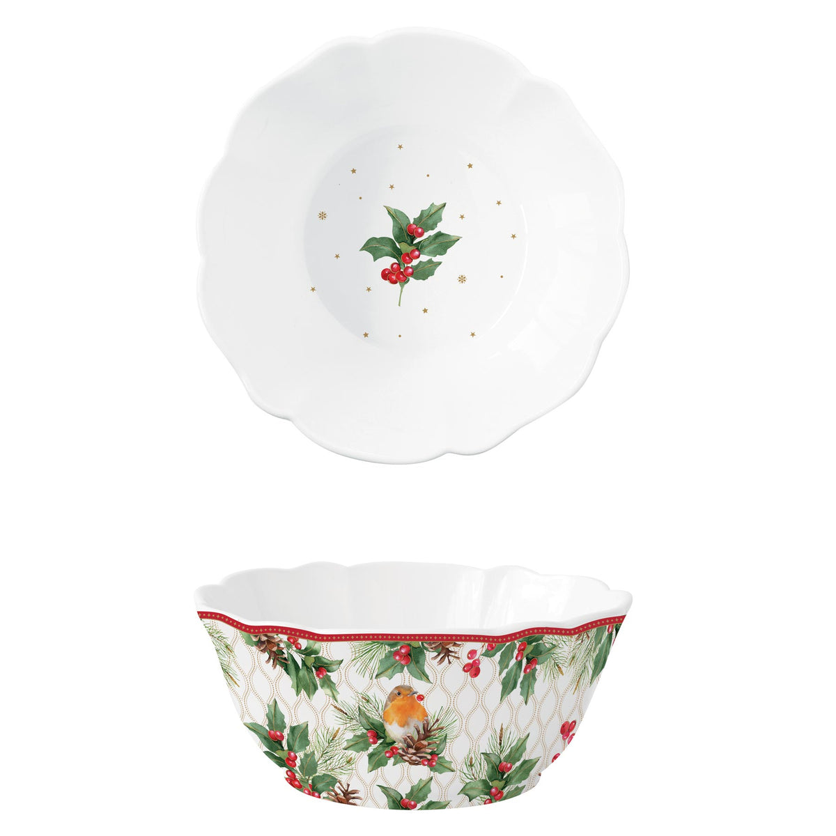 Porcelán karácsonyi nagy tál 23 cm Christmas Berries