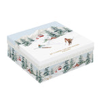 Porcelán karácsonyi kávés csésze szett díszdobozban síelés motívummal