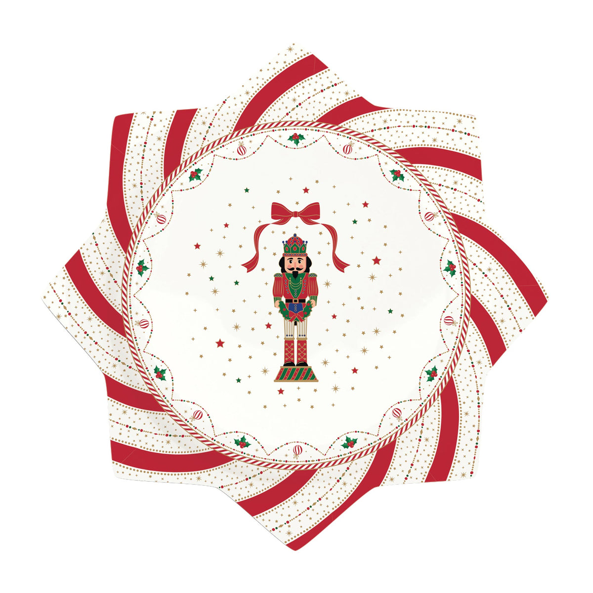 Karácsonyi porcelán tortatál Nutracker Twist