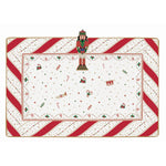 Karácsonyi porcelán tálca tetején diótörő dísszel Nutracker Twist