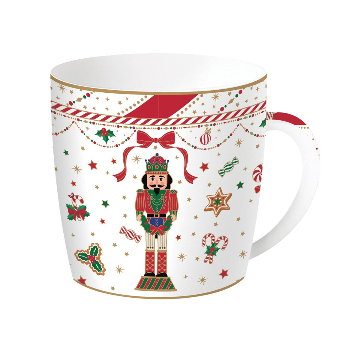 Karácsonyi diótörő porcelán bögre fémdobozban Nutracker Twist