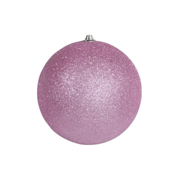 Karácsonyfagömb glitteres 13,5 cm – rózsaszín