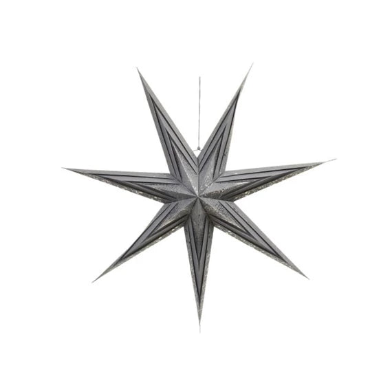 Karácsonyi függődísz – csillag akasztós 80 cm – ezüst