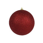 Karácsonyfagömb glitteres 13,5 cm – piros, műanyag