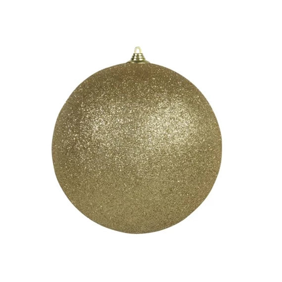 Karácsonyfagömb glitteres 13,5 cm – arany, műanyag