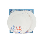 Karácsonyi Porcelán desszertes tányér szett, 2db-os, 19cm, dobozban, Snowman