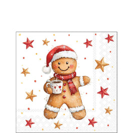 Karácsonyi kakaós-kekszes szalvéta 25x25 cm 20 db-os Cocoa and Cookie