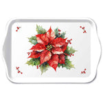 Karácsonyi mikulásvirág mintás melamin kistálca 13x21 cm Festive Poinsettia