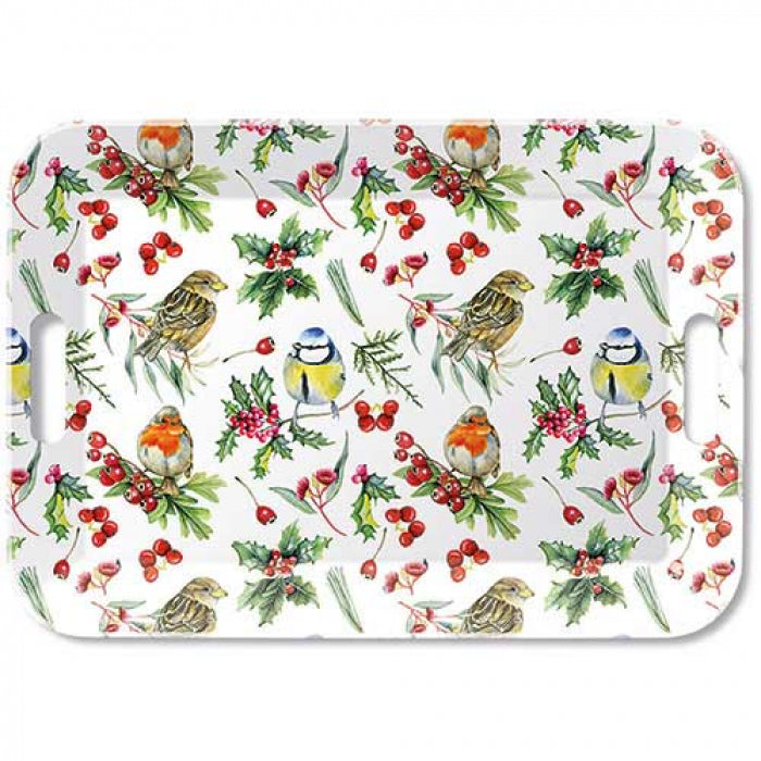Téli Madárdal karácsonyi tálca 33x47cm