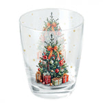 Karácsonyi fenyőfás üveg pohár Decorated Christmas tree