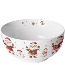 Karácsonyi porcelán müzlis tálka 400 ml Télapós Jolly Friends