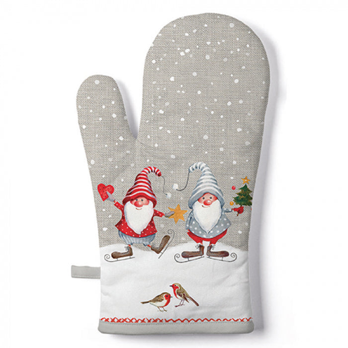 Skating Dwarfs karácsonyi manós pamut edényfogó kesztyű