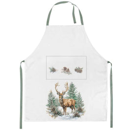 Karácsonyi szarvas mintás pamut kötény Winter Stag