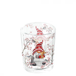 Karácsonyi manós üveg mécsestartó 5,5x6cm Dwarf hug