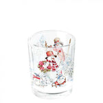 Karácsonyi hóemberes üveg mécsestartó Sporty Snowmen