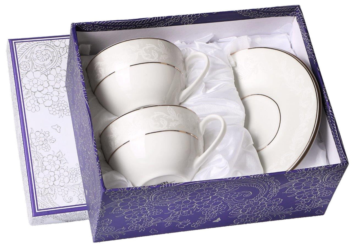Veroni porcelán teáscsésze 2 személyes szett díszdobozban Satin