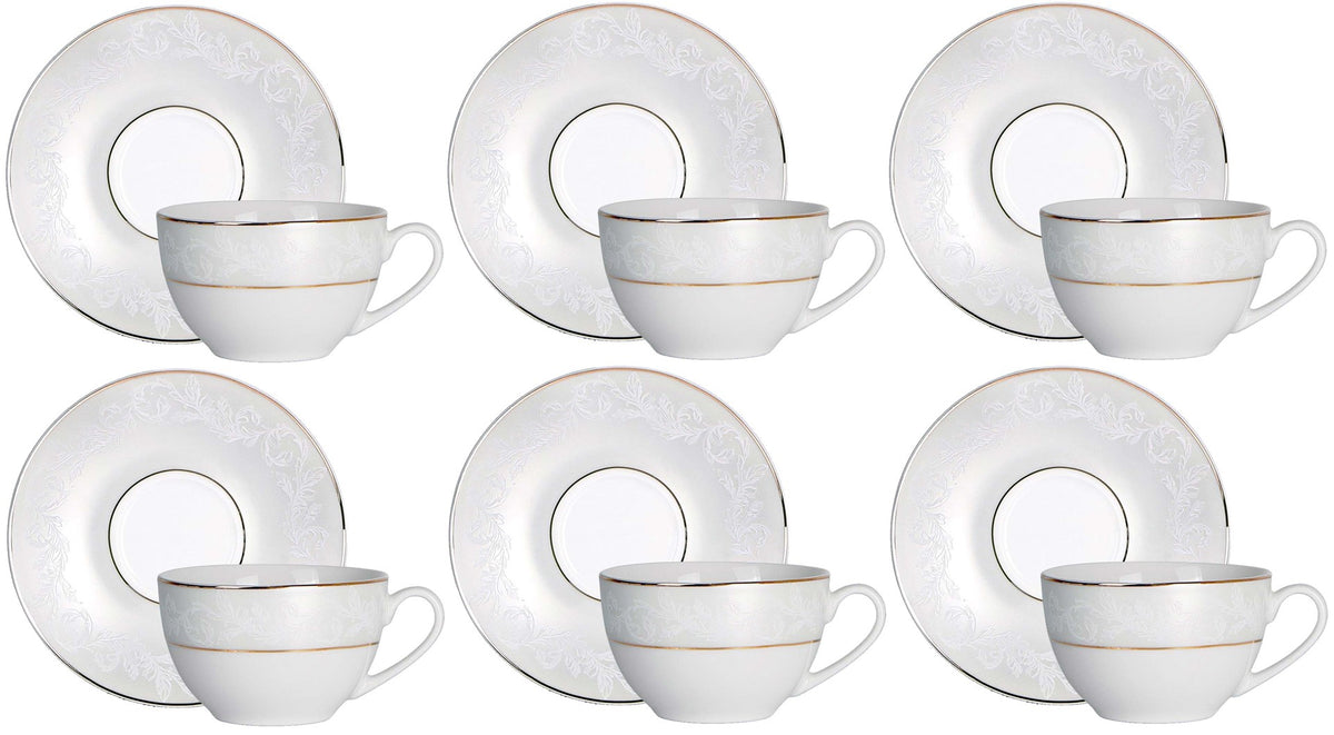 Veroni porcelán teáscsésze 6 személyes szett díszdobozban Satin