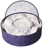 Veroni porcelán teáscsésze 6 személyes szett díszdobozban Satin