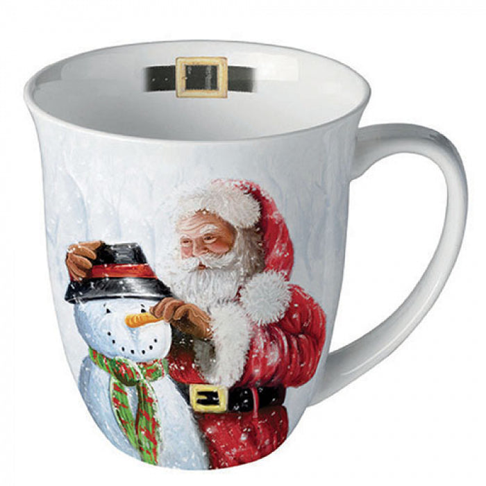 Karácsonyi porcelán bögre 400 ml Santa and snowman