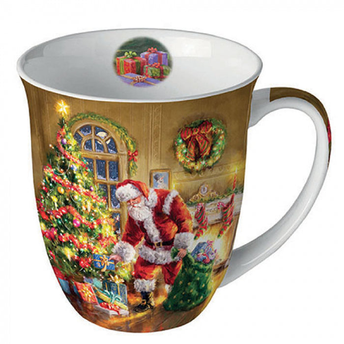 Karácsonyi porcelán télapós bögre 400 ml Gifts under Christmas tree