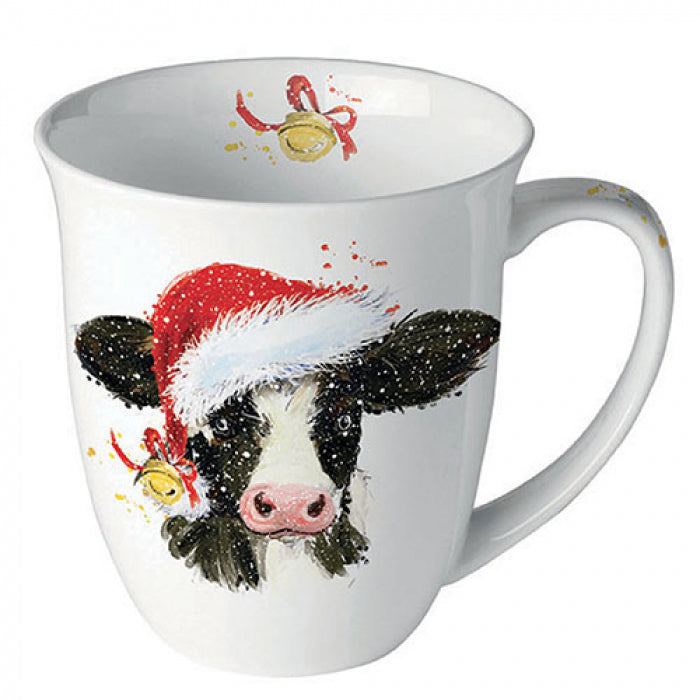 Karácsonyi porcelán bögre 400 ml Christmas cow bell