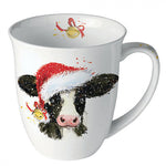 Karácsonyi porcelán bögre 400 ml Christmas cow bell