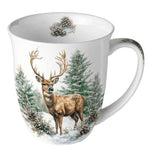 Karácsonyi szarvas mintás porcelán bögre 400 ml Winter Stag