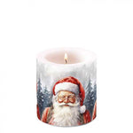 Karácsonyi télapós átvilágítós gyertya 8x7,5 cm Happy Santa