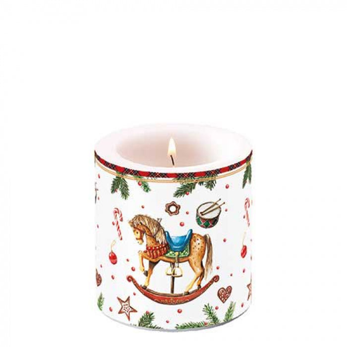 Karácsonyi hintalovas átvilágítós gyertya kicsi Christmas Toys