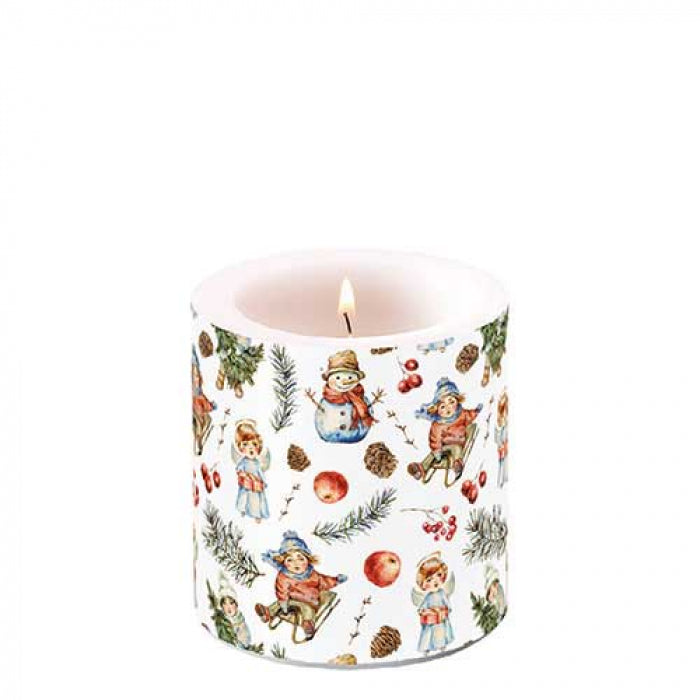 Karácsonyi átvilágítós viasz gyertya 8x7,5 cm Playing outside
